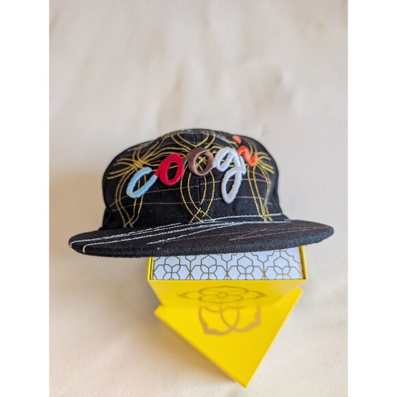 COOGI Mens Fitted Baseball Hat Cap Size 7 1/2 Black Embroidered Streetwear 90's - Picture 3 of 6